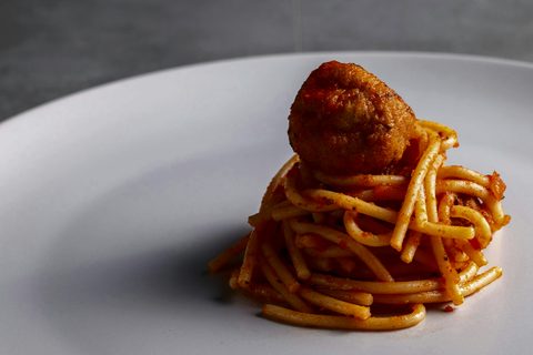 pasta and meatballs