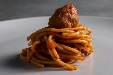 pasta and meatballs